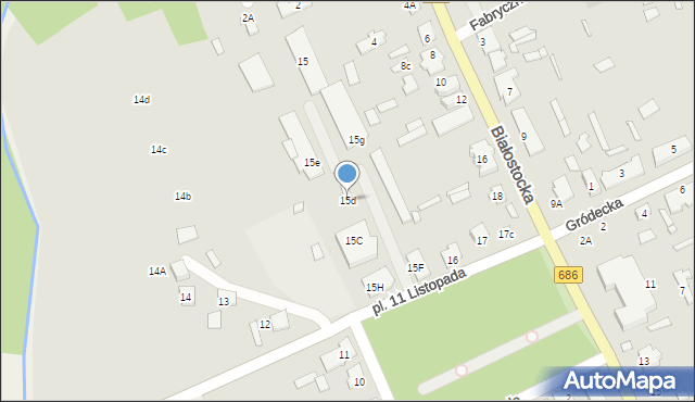 Michałowo, Plac 11 Listopada, 15d, mapa Michałowo
