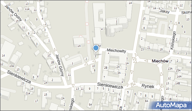 Miechów, Plac Kościuszki Tadeusza, gen., 3, mapa Miechów