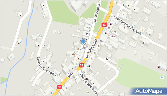 Międzylesie, Plac Wolności, 33, mapa Międzylesie