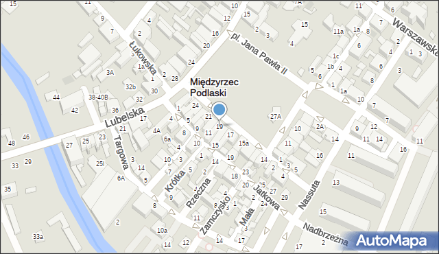 Międzyrzec Podlaski, Plac Jana Pawła II, 19, mapa Międzyrzec Podlaski