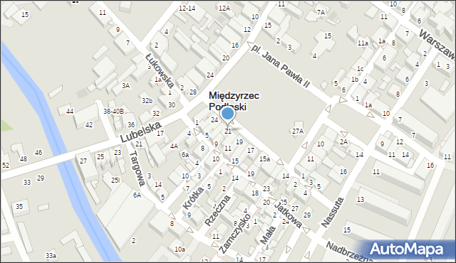 Międzyrzec Podlaski, Plac Jana Pawła II, 21, mapa Międzyrzec Podlaski