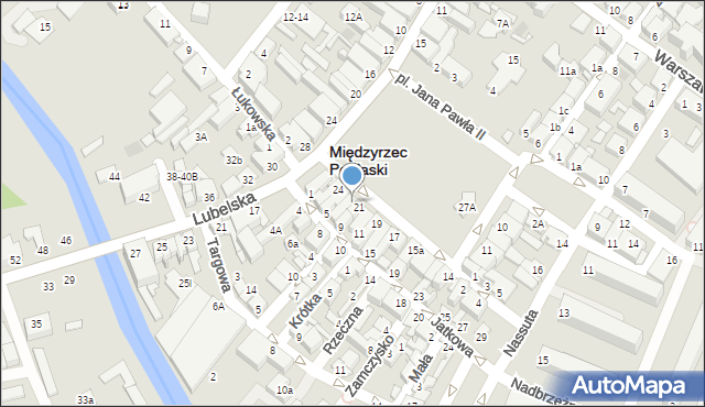 Międzyrzec Podlaski, Plac Jana Pawła II, 22, mapa Międzyrzec Podlaski