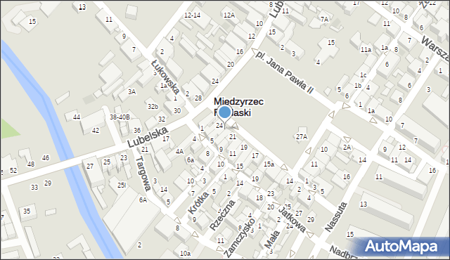 Międzyrzec Podlaski, Plac Jana Pawła II, 23, mapa Międzyrzec Podlaski