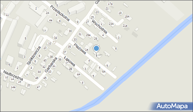 Międzyrzec Podlaski, Plażowa, 3, mapa Międzyrzec Podlaski