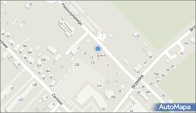 Międzyrzec Podlaski, Pleszczyńskiego Adolfa, ks., 11, mapa Międzyrzec Podlaski