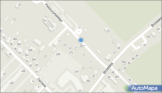 Międzyrzec Podlaski, Pleszczyńskiego Adolfa, ks., 9, mapa Międzyrzec Podlaski