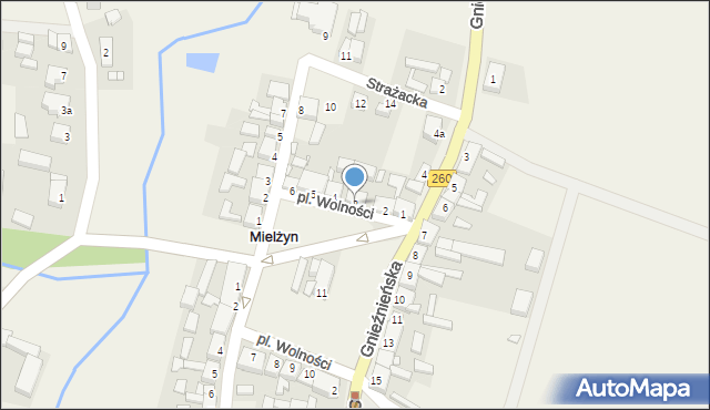 Mielżyn, Plac Wolności, 3, mapa Mielżyn