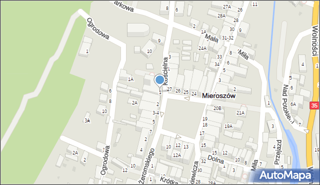 Mieroszów, Plac Niepodległości, 1, mapa Mieroszów