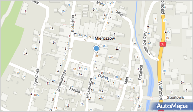 Mieroszów, Plac Niepodległości, 18, mapa Mieroszów