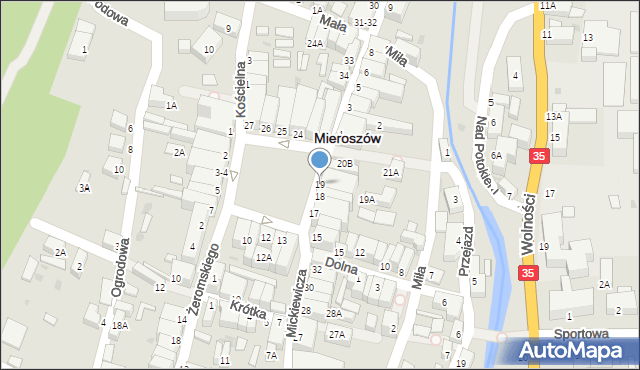 Mieroszów, Plac Niepodległości, 19, mapa Mieroszów