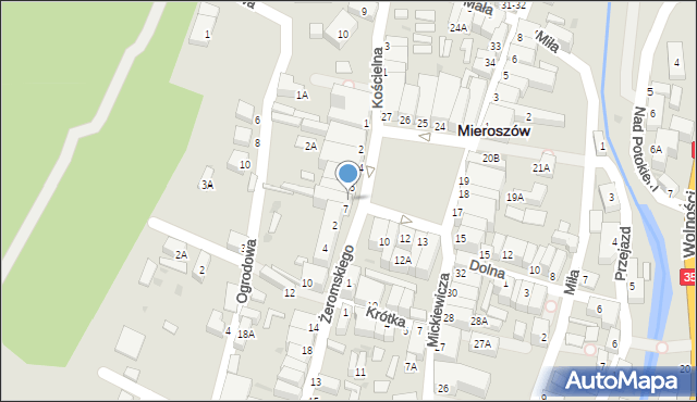 Mieroszów, Plac Niepodległości, 6, mapa Mieroszów