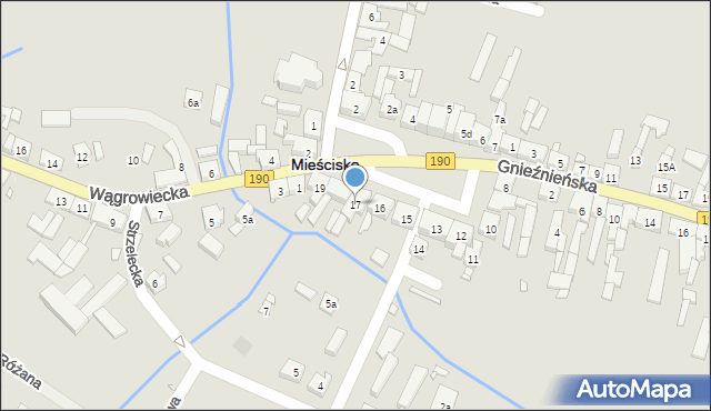 Mieścisko, Plac Powstańców Wielkopolskich, 17, mapa Mieścisko