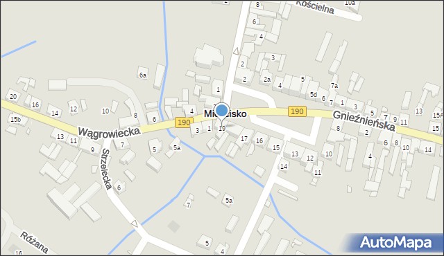Mieścisko, Plac Powstańców Wielkopolskich, 19, mapa Mieścisko