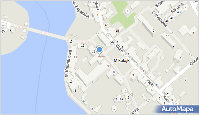 Mikołajki, Plac Wolności, 10, mapa Mikołajki