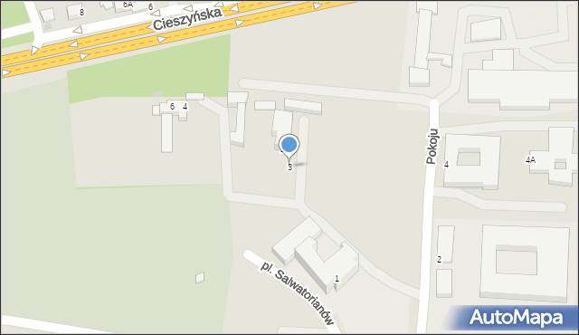 Mikołów, Plac Salwatorianów, 3, mapa Mikołów