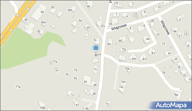 Mikołów, Plebiscytowa, 89, mapa Mikołów