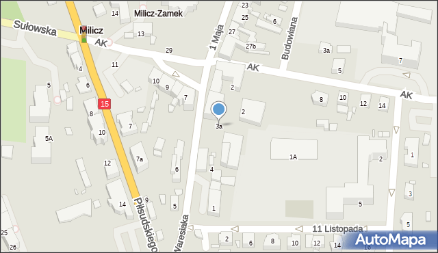 Milicz, Plac Waresiaka Eugeniusza, ks., 3a, mapa Milicz