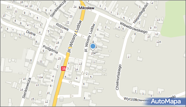 Miłosław, Plac Wiosny Ludów, 10A, mapa Miłosław