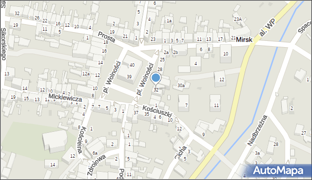 Mirsk, Plac Wolności, 32, mapa Mirsk