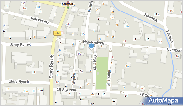 Mława, Plac 1 Maja, 2, mapa Mława