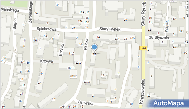 Mława, Płocka, 5/7, mapa Mława