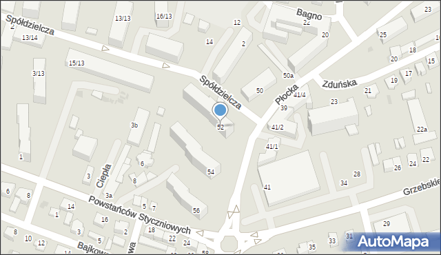 Mława, Płocka, 52, mapa Mława