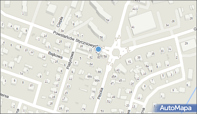 Mława, Płocka, 60, mapa Mława