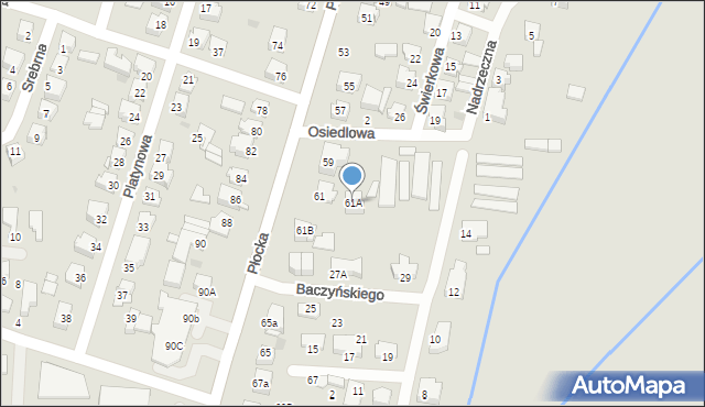 Mława, Płocka, 61A, mapa Mława