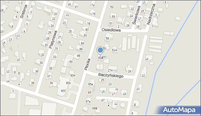 Mława, Płocka, 61B, mapa Mława