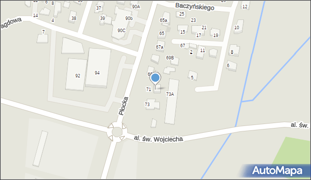 Mława, Płocka, 73B, mapa Mława