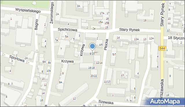 Mława, Płocka, 8/10, mapa Mława