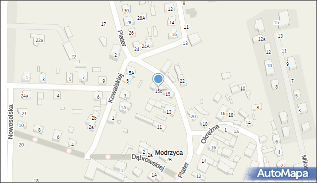Modrzyca, Plater Emilii, 15b, mapa Modrzyca
