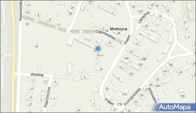 Modrzyca, Plater Emilii, 7, mapa Modrzyca