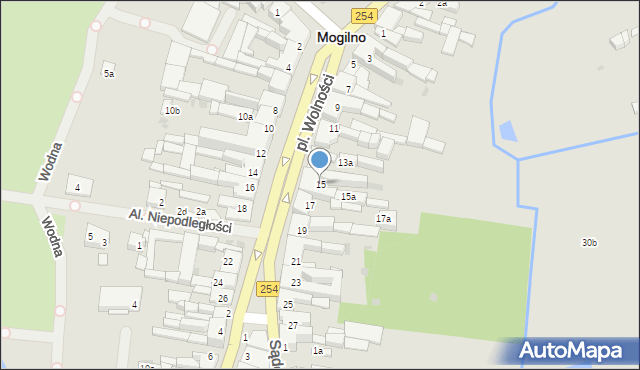 Mogilno, Plac Wolności, 15, mapa Mogilno