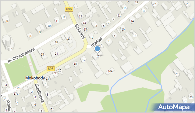 Mokobody, Plac Chreptowicza, 16, mapa Mokobody