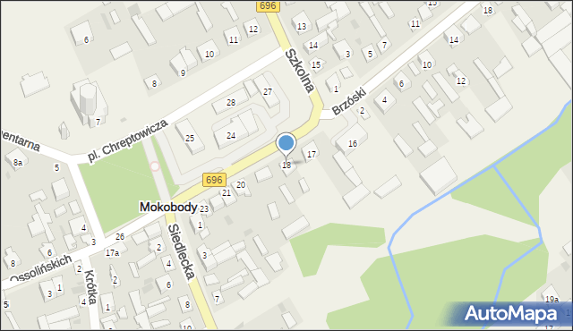 Mokobody, Plac Chreptowicza, 18, mapa Mokobody