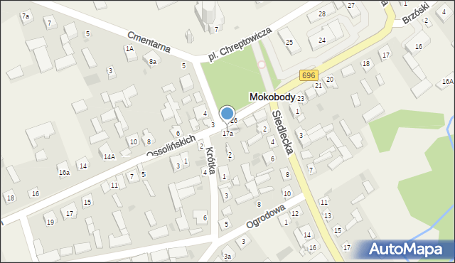 Mokobody, Plac Chreptowicza, 1a, mapa Mokobody
