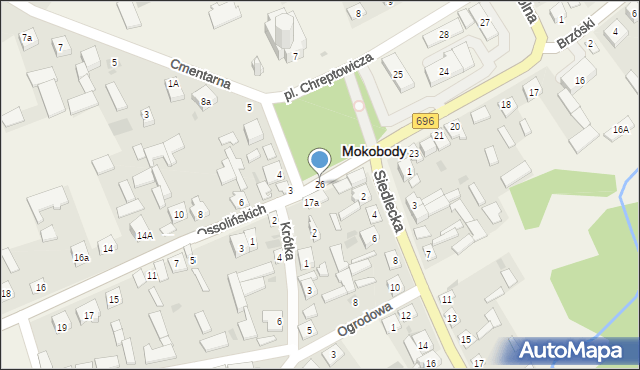 Mokobody, Plac Chreptowicza, 26, mapa Mokobody