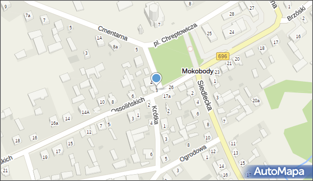 Mokobody, Plac Chreptowicza, 3, mapa Mokobody