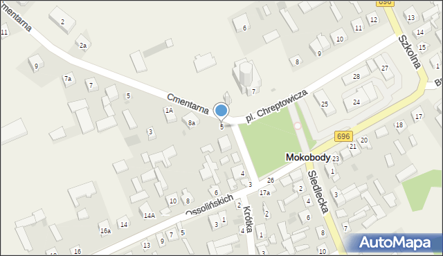 Mokobody, Plac Chreptowicza, 5, mapa Mokobody