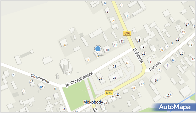 Mokobody, Plac Chreptowicza, 9, mapa Mokobody