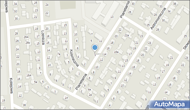 Mońki, Planetarna, 1, mapa Mońki