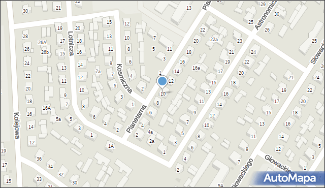 Mońki, Planetarna, 10, mapa Mońki