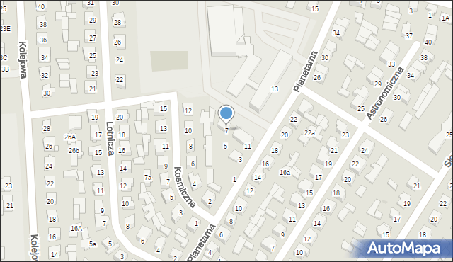 Mońki, Planetarna, 7, mapa Mońki