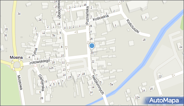 Mosina, Plac 20 Października, 23, mapa Mosina