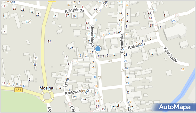 Mosina, Plac 20 Października, 4, mapa Mosina