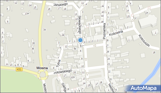 Mosina, Plac 20 Października, 5, mapa Mosina