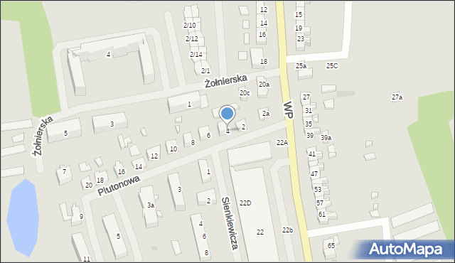 Mrągowo, Plutonowa, 4, mapa Mrągowo