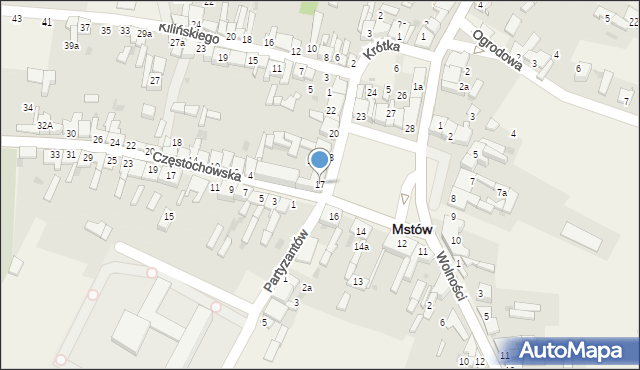 Mstów, Plac Mickiewicza Adama, 17, mapa Mstów