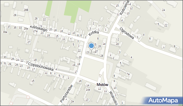 Mstów, Plac Mickiewicza Adama, 25, mapa Mstów
